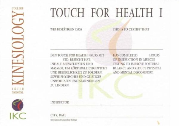 Touch for Health I-Zertifikat (IKC)